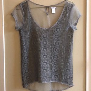 Sheer lace t-shirt overlay